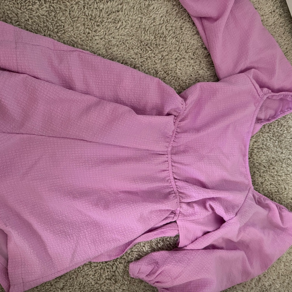 Pink Textured Long Sleeve romper